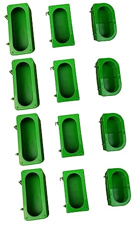 BESPORTBLE 12pcs Mangeoires à Oiseaux Vertes en Plastique Faciles à Nettoyer et Démonter, Bol Alimentaire Anti-gaspillage pour Perroquets et Petits Oiseaux en Cage