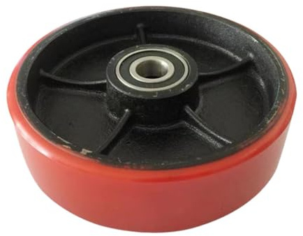 Amagogo Ruedas para transpaletas hidráulicas, Ruedas para montacargas, Resistentes a la abrasión, de fácil instalación, de Repuesto para carros industriales, Rojo Y Negro