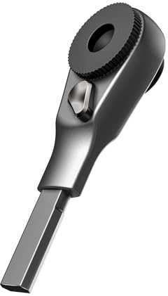 GALVANOX Flat-end Ratchet Driver Designed for Leatherman Models - Compatible with Multi-tool Flat Bit Kits and Standard 1/4 Hex Bits (Brushed Steel)
