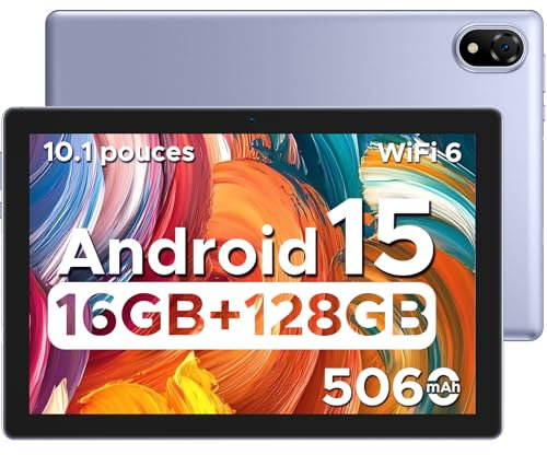 DOOGEE U10 Tablette 10 Pouces Android 15 [2025], 16GB RAM + 128GB ROM(2TB TF), 2.0 GHz, WiFi-6 / BT 5.0 / 5060mAh / 8MP+5MP Tactile, Violet