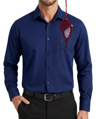Enlision Camisa Azul Marino Hombre Manga Larga Regular Fit Antimanchas Elástica Sin Plancha Formal Camisas de Vestir Hombres Algodón con Bolsillo para Boda Negocios XL