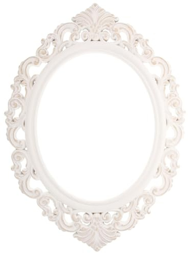 MALUGOGO Marco de Fotos Pequeño Ovalado de Resina Estilo Europeo Barroco para Decoración de Mesa y Exhibición Nostálgica 40X29,5 CM
