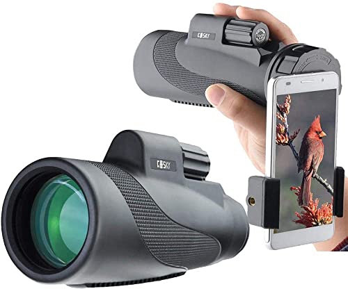 Gosky Titan 12x50 HD Prism Monokulare und Schnelle Smartphone Halter - Wasserdichter Sope - Bak4 Prisma für Vogeljagd, Jagd, Wildlife Secenery