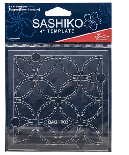Sew Easy Sashiko Stickvorlage 4 x 4in Shippou (Sieben Schätze)