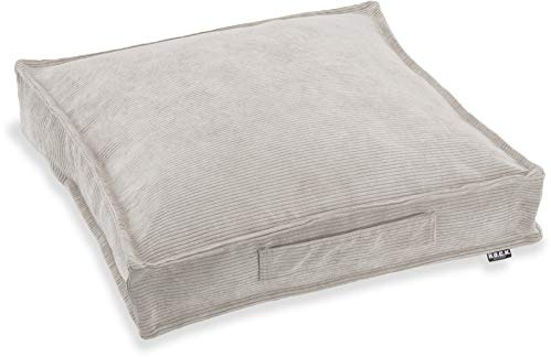 H.O.C.K. Cord Wave Matratzenkissen Bodenkissen 50x50x10cm (50x50x10cm, beige)