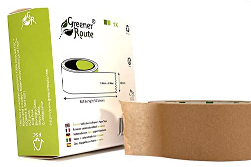 Greener Route™ Ruban adhésif en papier kraft pour encadrement - 48 mm x 50 m - Avec solvant - Pour encadrement, masquage, décoration ou emballage - Végétalien (1)