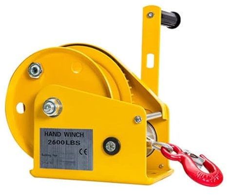 VFDZ Profi Handseilwinde 1200lbs, 1800lbs, 2600lbs,Zweiwegeratsche Manuelle Winde, Seilwinde Hand mit Bremse, Kleine Tragbare Seilwinde mit Drahtseil, Haken(Color:2600 lbs,Size:30m)