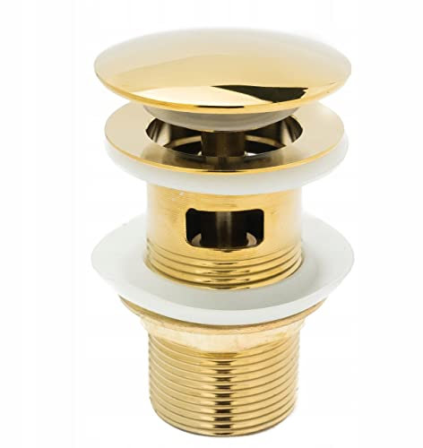 AquaParts Universal Waschbeckenstöpsel | Gold | Abflussstopfen | Abfluss Stöpsel | für Waschbecken im Bad und Bidets | verhindert Verstopfung & Gerüche