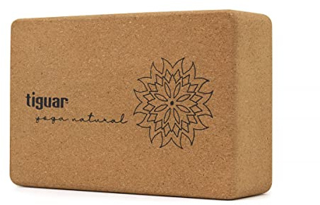 Tiguar Yoga-Block aus Kork, hohe Dichte zur Verbesserung von Kraft, Flexibilität und Balance, geringes Gewicht und rutschfeste Oberfläche für Yoga, Pilates und Meditation