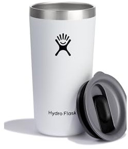 Hydro Flask - All Around Tumbler 355 ml (12 oz) with Closable Spill Proof Press-in Lid - Stainless Steel Double Wall Vacuum Insulated -White