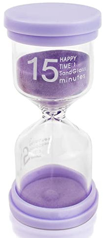 Sablier Minuterie De Cuisine Sable Horloge Sabliers Enfant 15 Minutes Sablier Colore Kit en Verre Transparent pour Douche Enfants,Cuisine,École,Bureau,Gym