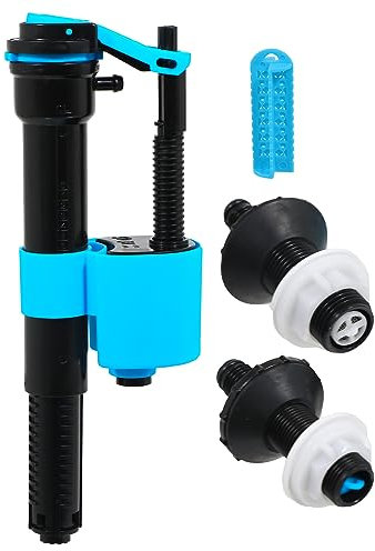 SPARES2GO Toilet Cistern Fill Valve Universal Dual Height Adjustable 4-in-1 Water Float Kit (Bottom or Side Entry)