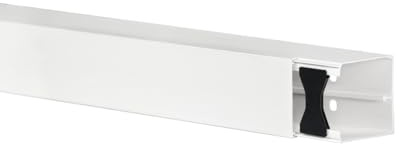 KOMIB 60x60 mm Kabelkanal/Kabelkanäle/Kabelführung - Schraubbar (mit Montagelochung im Boden) - Je Stange 2M (Reinweiß - RAL 9010, 6m (3x2M))