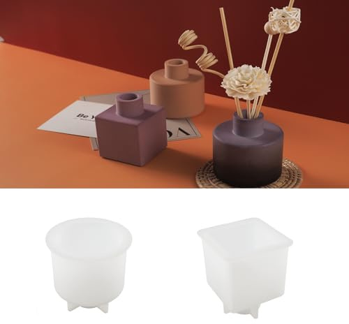 HNLMZ Stampo in silicone per vaso, 2 pezzi in resina epossidica, per vasi fai da te, per la produzione di vasi e accessori decorativi