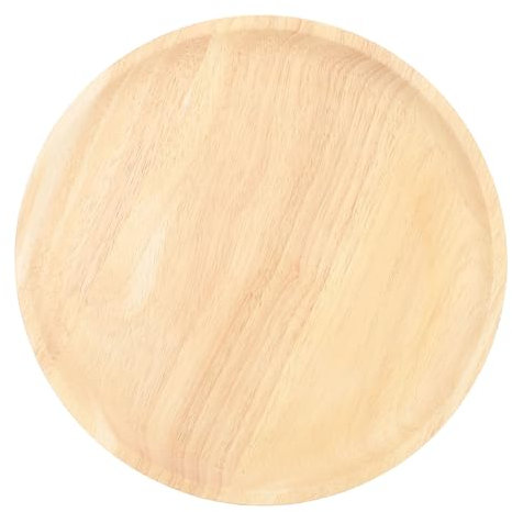 Plato de madera redondo de madera, plato de madera multifuncional, plato de servir fruta, hecho a mano, bandeja decorativa para platos, aperitivos, postres