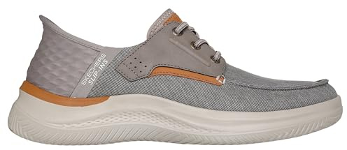 Skechers Niko Moc Toe Bungee Lace Slip-ins RF: Hasting - Zapatos náuticos para Hombre, Gris, 12 UK X-Wide