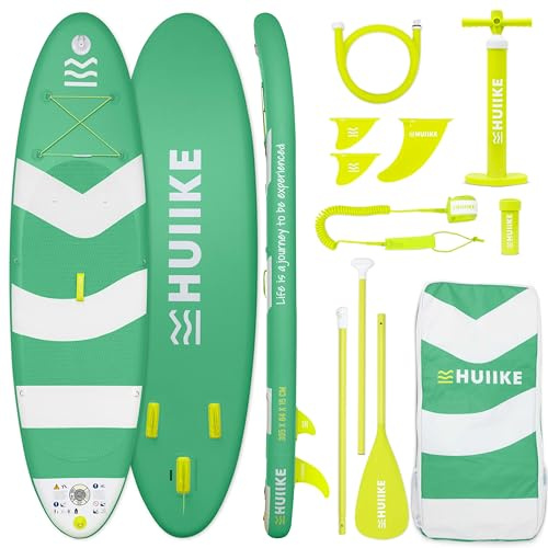 HUIIKE Stand Up Paddle Board för Vuxna med Tillbehör - Paddel, Fenor, Pump. Uppblåsbar Sup-bräda Utmärkt Stabilitet och Hållbarhet. 305 x 84 x 15 cm, Maximal Belastning 130 kg