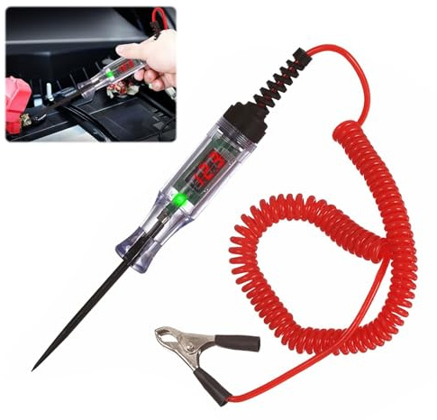 Circuit Tester,3-120V DC Car Fuse Tester Pen for Car Truck,Voltage Tester With LED Digital Test Light,Electricity Tester for Automotive,Fuse,Wiring Circuit Checking