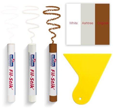 MOLZINY 3 colori bastoncini di cera per riparazioni in legno stucco per legno Set di riparazione in laminato Filler Stick per pavimenti in legno, mobili, pavimenti in laminato, tavoli, porte