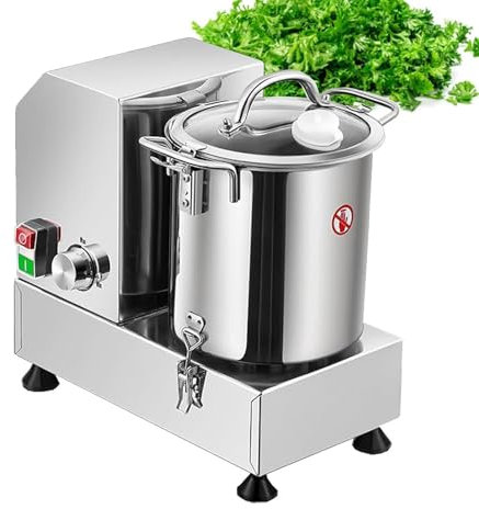 Cortadora de verduras de acero inoxidable,Máquina picadora y licuadora comercial,Multifunción para carne, verduras, frutas y cacahuetes,Para cocinas de fábricas y restaurantes,6L