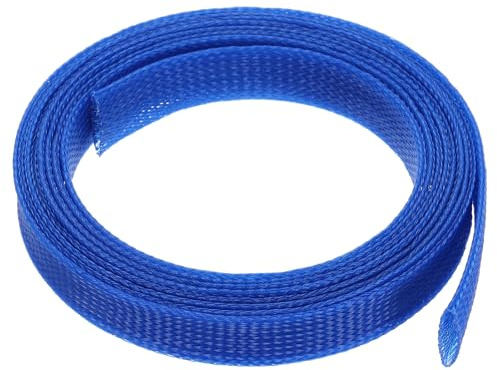 uxcell Expandable Sleeving,1 3/16-inch 10ft Cable Sleeve, Blue