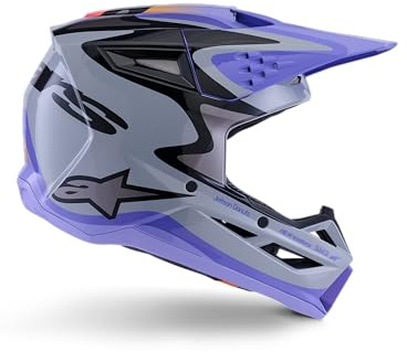 Alpinestars SM3 Jettson Helmet ECE06/DOT XL, Gray/Purple/Black Glossy