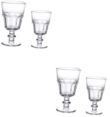 Hemobllo 2 Series Vasos De Cristal Para Vino Y Postres De Copas Elegantes Para Helados Y Bebidas Material Resistente Y Diseño Sofisticado Para Whisky Con Leche 2 Piezas*2