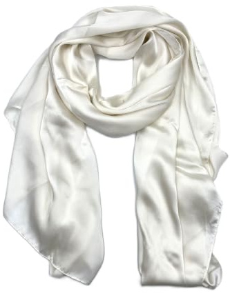 CARACCIOLO Foulard di Seta Lussuosa. Sciarpa in pura seta, adatta anche come stola o pareo. Disponibile in tanti colori. La confezione di pregio la rende ideale per un regalo. (AVORIO)