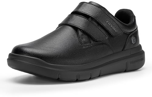 FitVille Mens Extra Wide Fit Leather Loafer Shoes | Casual,Double Adjustable Strap,Comfortable,Diabetic Shoes for Swollen Feet,Edema,Plantar Fasciitis,Business,Formal,Dress