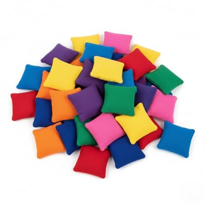 AlustraVive Mini-Sitzsäcke für Wurfspiele, bunte kleine Cornhole Bags (5,1 x 5,1 cm) für Kinder und Familie, Spaß, Outdoor-Karneval, Wurfspiele, Partygeschenke und Bastelarbeiten, 20 Stück