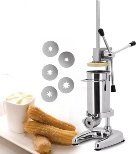 Macchina per Churrera Manuale per churros, kit per la preparazione di marmellate e confetture di frutta in acciaio inossidabile, include 5 stampi, commerciale per friggere i churros.