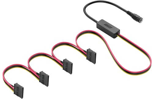 SinLoon DC5525 till SATA IDE hårddisk strömförsörjningskabel DC 5,5 x 2,5 mm hona till SATA hona förlängningskabel med nedåtspänningsregulator (1 till 4)