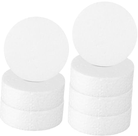 WRITWAA 7 Pezzi Dischi di Schiuma Circolari Cilindri in Schiuma Densa per Progetti Creativi Resistenti per Modellazione e Decorazioni Artigianali