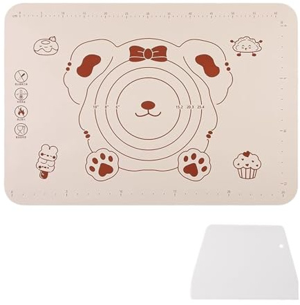 Extra-Large Non-Slip Silicone Pastry Mat Set with Measurements 70 × 50 cm for Baking, Dough Kneading, Countertop,Rolling, Fondant, and Pie Crust Preparation with Squeegee