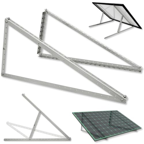 KDR Halterung Solarmodul für Balkonkraftwerk – Edelstahl 2,5 mm stark – verstellbar 0-45° – PV Halter 115 cm Balkon Wand Flachdach – für Solarmodule bis 2 m²
