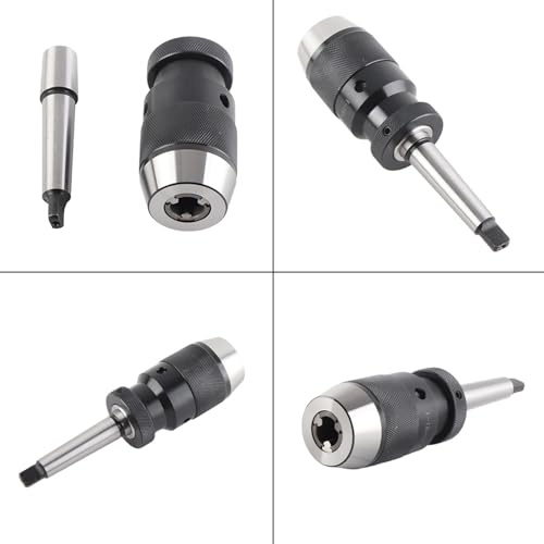 YWBL-WH Keyless Drill Chuck, 45 Steel Self Tightening Drill Chuck with MT2 JT3 Arbor for Professional Machinists and Woodworkers