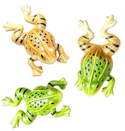 Flytande dammgrodor - Lot 3 st 6cm Hartsdammdekoration | Realistiska flytande djurfigurer Utomhus Trädgård Fontän Uteplats Gräsmatta Uteplats Bakgård Prydnad Harts Durabl