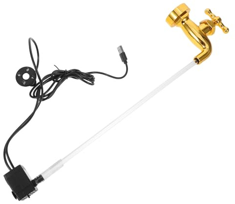 TOMETURE Osynlig Flödande Pip Fontän Kit med Usb-lampa Hängande Vattenkran för DIY Trädgårdsvattenfunktion och Utomhusdekoration Vattenfontän för Trädgård Slumpmässig Färg stil