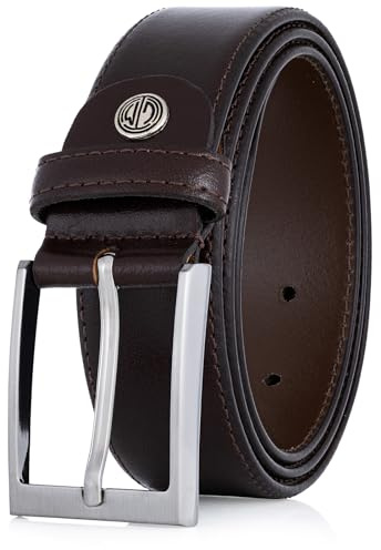 LINDENMANN Leder-Gürtel Herren 35 mm breit, Gürtel Herren Vollledergürtel marine, Größe/Size:Bundweite 95 cm Gesamtlänge 110 cm W 37.4 L, Farbe/Color:braun