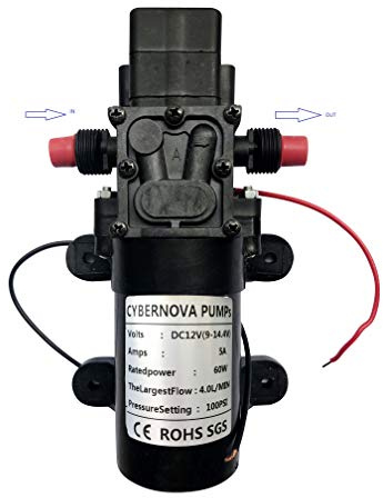 CYBERNOVA DC12V 100 PSI 4 L/m Pompe à amorçage automatique à diaphragme haute pression avec interrupteur de pression caravane/bateau/camping-car/jardin