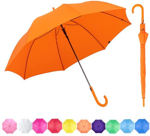 RUMBRELLA Orange Golf Umbrellas 50IN Large Oversize Windproof,Auto Open Umbrella for Men and Women