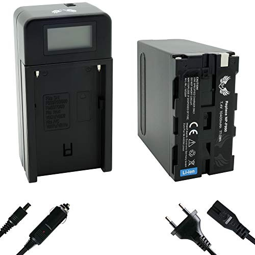 SK Akku Ersatz für Sony NP-F990 |- 10400mAh -| + Speed Charger für Sony Akku NP-F550 NP-F750 NP-F960 NP-F970 NP-F980 // Blitzgeräte Videoleuchten