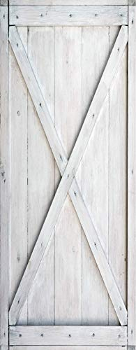 A.Monamour Türtapete Selbstklebend Türfolie Türposter 3D Weiße Holzbretter Bretter Holz Scheunentor Textur Hintergrund Vinyl Folie Türdeko Tapete Wandbild Türaufkleber Türtattoo 90 x 200 cm