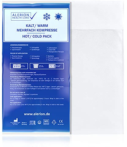 Alerion 1x Kalt Warm Kompresse 21x38 cm Set Angebot mit Vlieshülle Mehrfach Kompresse Wiederverwendbar Mikrowellen geeignet + 1 Vlieshülle Coolpad Kühlpads
