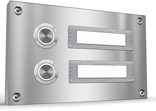 Mehrfamilien Aufputz Türklingel Edelstahl - 5 unterschiedliche Farbtöne (2-Familien)