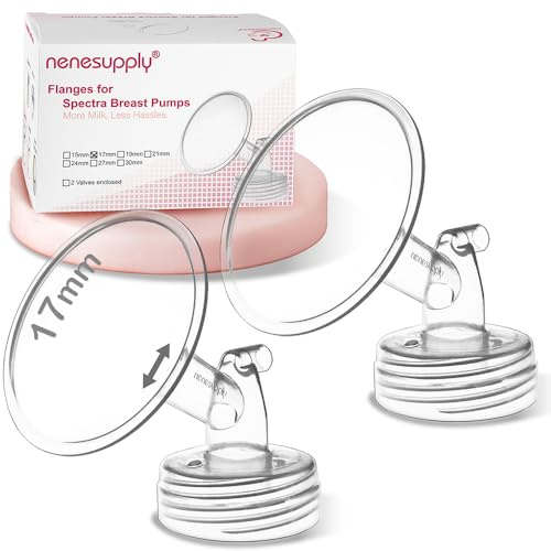 Nenesupply 17mm 2 pc Flanges Duckbill Valves Compatible with Spectra S2 S1 9 Plus Synergy Gold Breastpump Replacement to Spectra Pump Parts Flange Accessories Wide Mouth Work with Backflow Protector