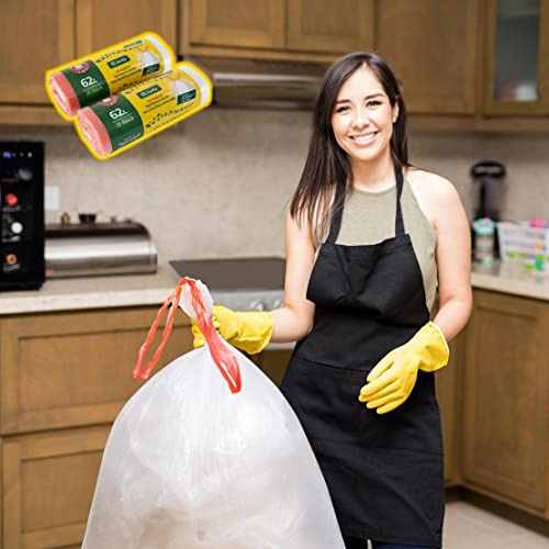 Jinfa 60 Bolsas de basura extra resistentes con asas | Transparente | 69x85 cm | Para Cubo de basura Jinfa de 62 L
