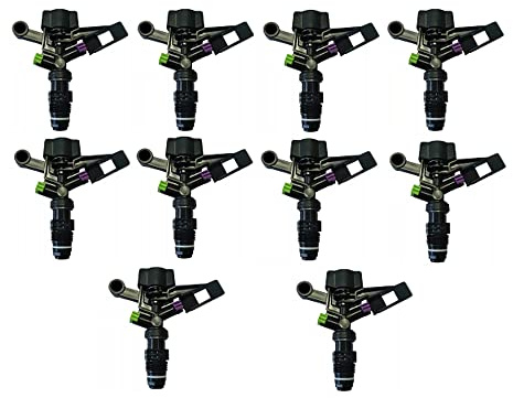 [Pack 10] Aspersor de riego Circular Conector Macho de 1/2. Aspersor para jardín 360. Herramienta de riego Circular. Aspersor con un Alcance de 15m. Boquilla de3.5 * 2.5.