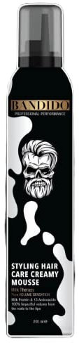 BANDIDO Milk Creamy Styling Hair Care Mousse 200ml - Balsamo per la cura dei capelli - Mousse per volume e look naturale - Schiuma per asciugatura a phon