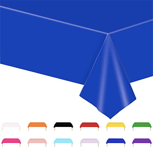 Tischdecke Blau,137x274cm Einweg Tischdecke Tischtuch Plastiktischdecke,Tischtuch Rechteckige Tischabdeckung Gartentischdecke Outdoor Table Cloth für Gastronomie,Feste,Party,Hochzeiten oder Haushalt